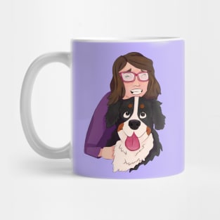 Bernese Mountain Dog with Brunette Girl Mug